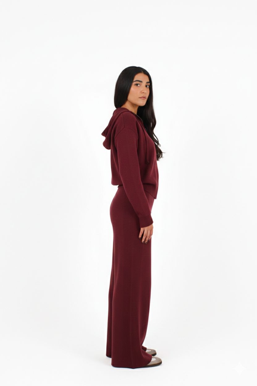 The Knit Edition Set in Burgundy